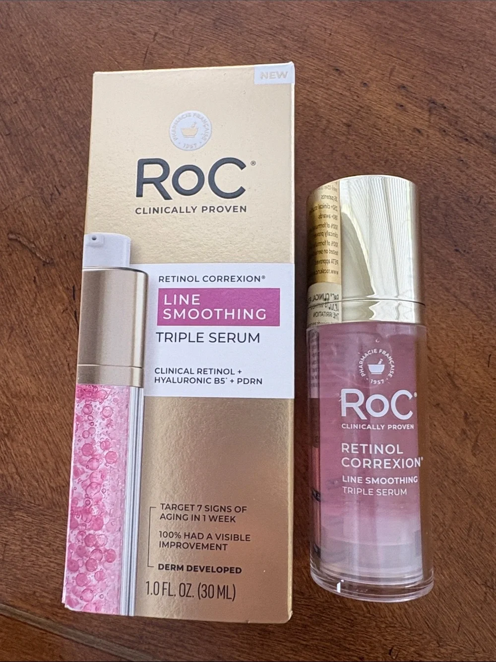 RoC Retinol Correxion Line Smoothing Triple Serum Hyaluronic B5 1 oz new